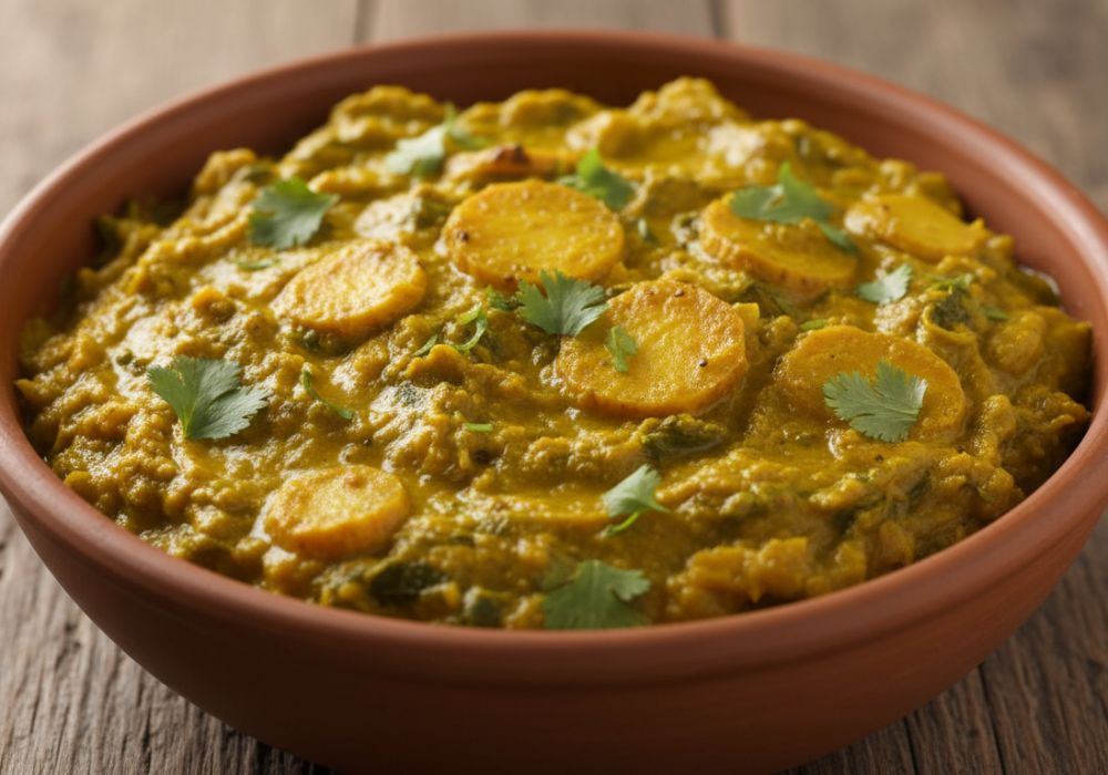 Lili Haldar Nu Sak: A Vibrant Gujarati Green Turmeric Curry