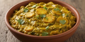 Lili Haldar Nu Sak: A Vibrant Gujarati Green Turmeric Curry
