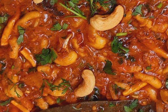 કાજુ ગાંઠિયા નું શાક