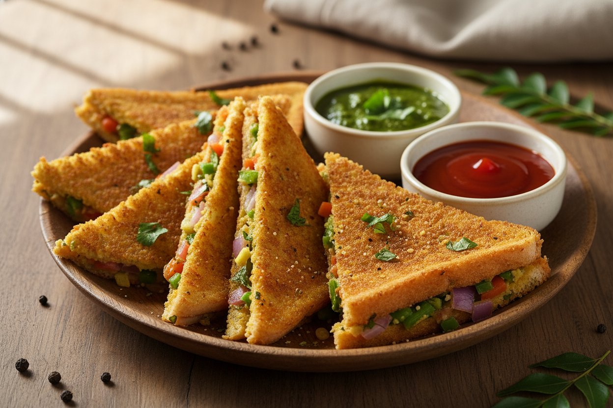 भेजिटेबल रवा टोस्ट