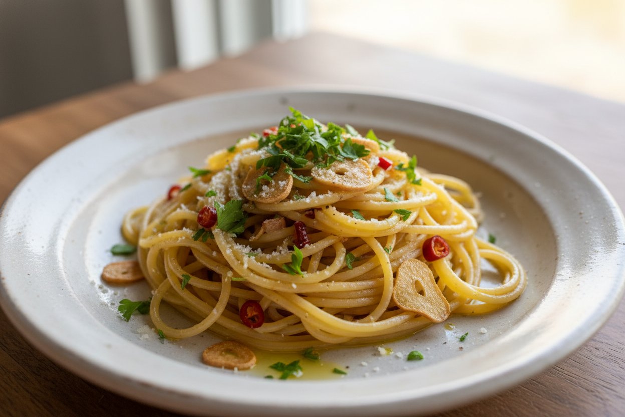 Breakfast Pasta Aglio e Olio: Subah ka Italian Tadka!
