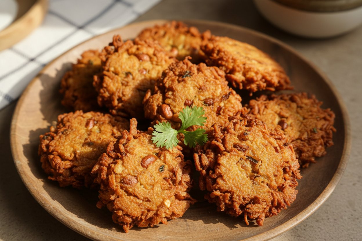ફરાળી શિંગ અને બટાકા ભજીયા