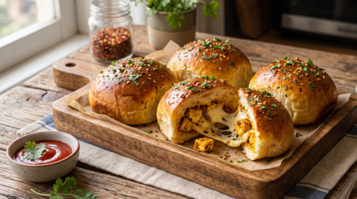 Crispy Paneer Cheese Buns: Breakfast Ka Savory Delight!