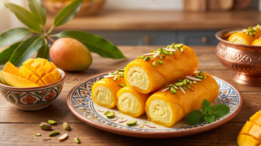 Mango Sandesh Rolls