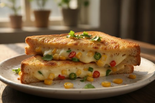 Corn Chilli Cheese Toast: Subah Ka Chatpata Aur Cheesy Nasta!
