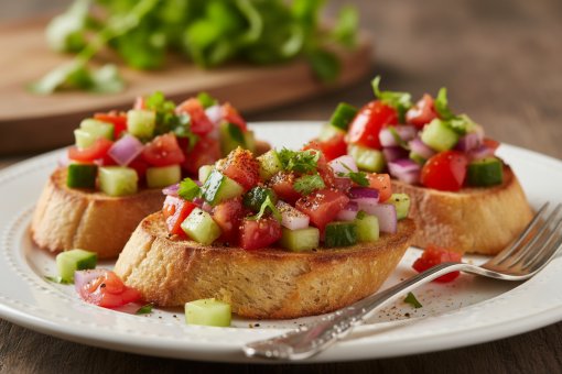 Desi Tamatar Kheera Bruschetta: Chatpata Subah Ka Nasta!